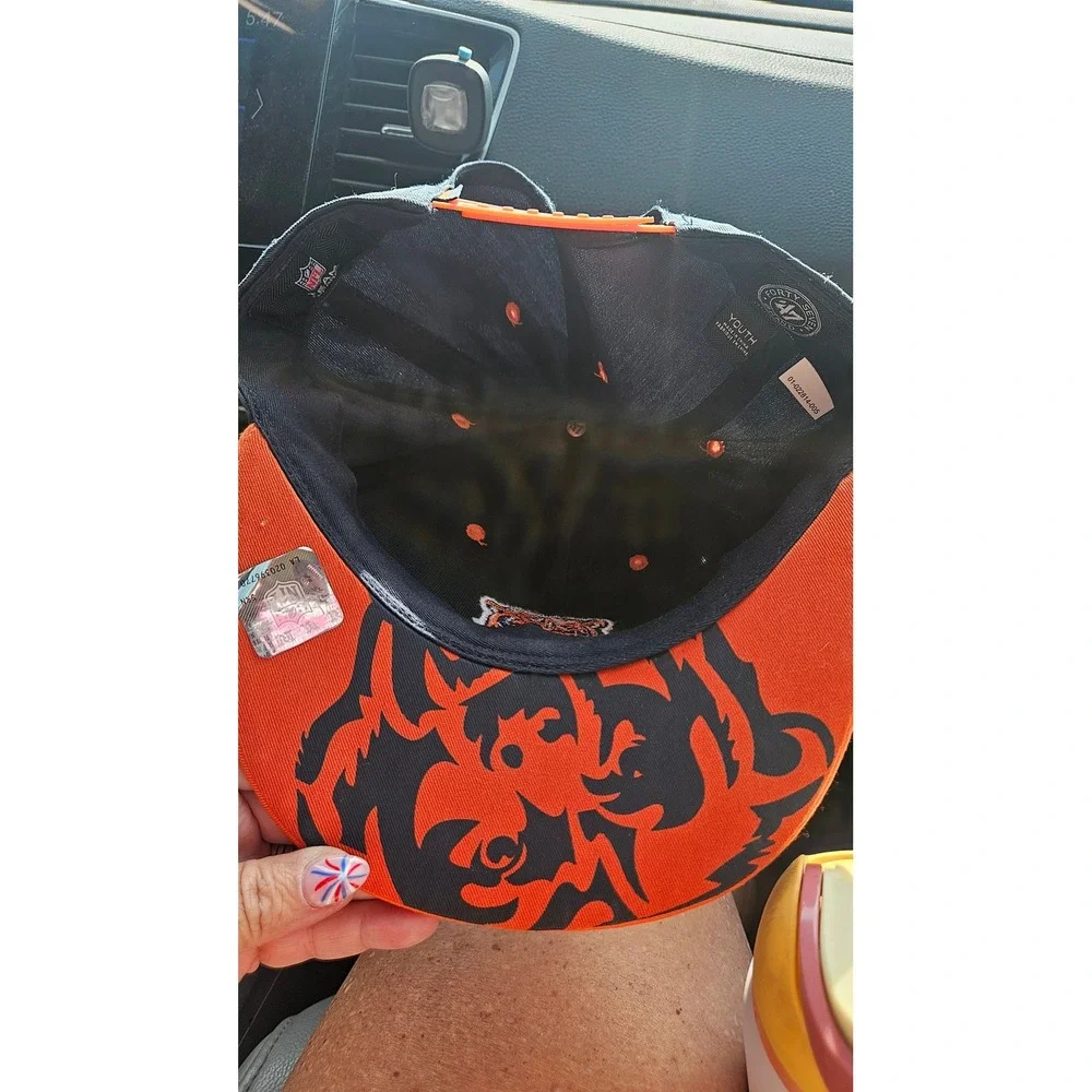 New Chicago Bears '47 Brand Youth Snapback Hat Navy Blue Orange NFL Flat Brim